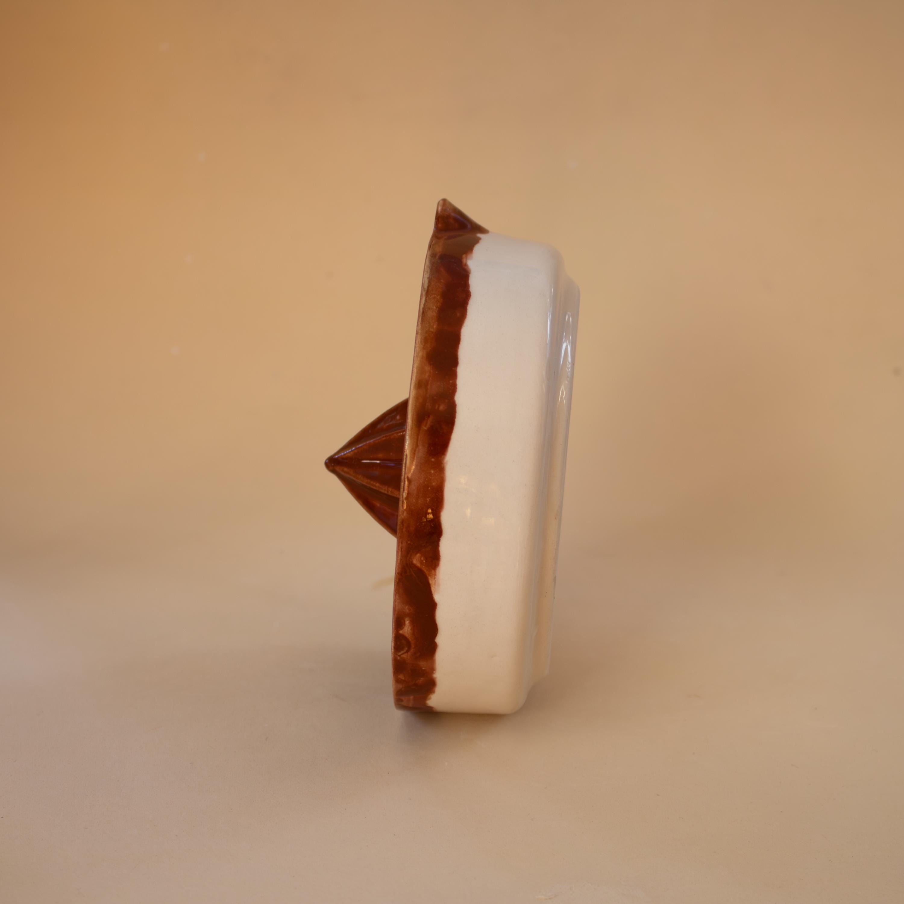 brown Porcelain Lemon Squeezer: Handmade Citrus Juicer