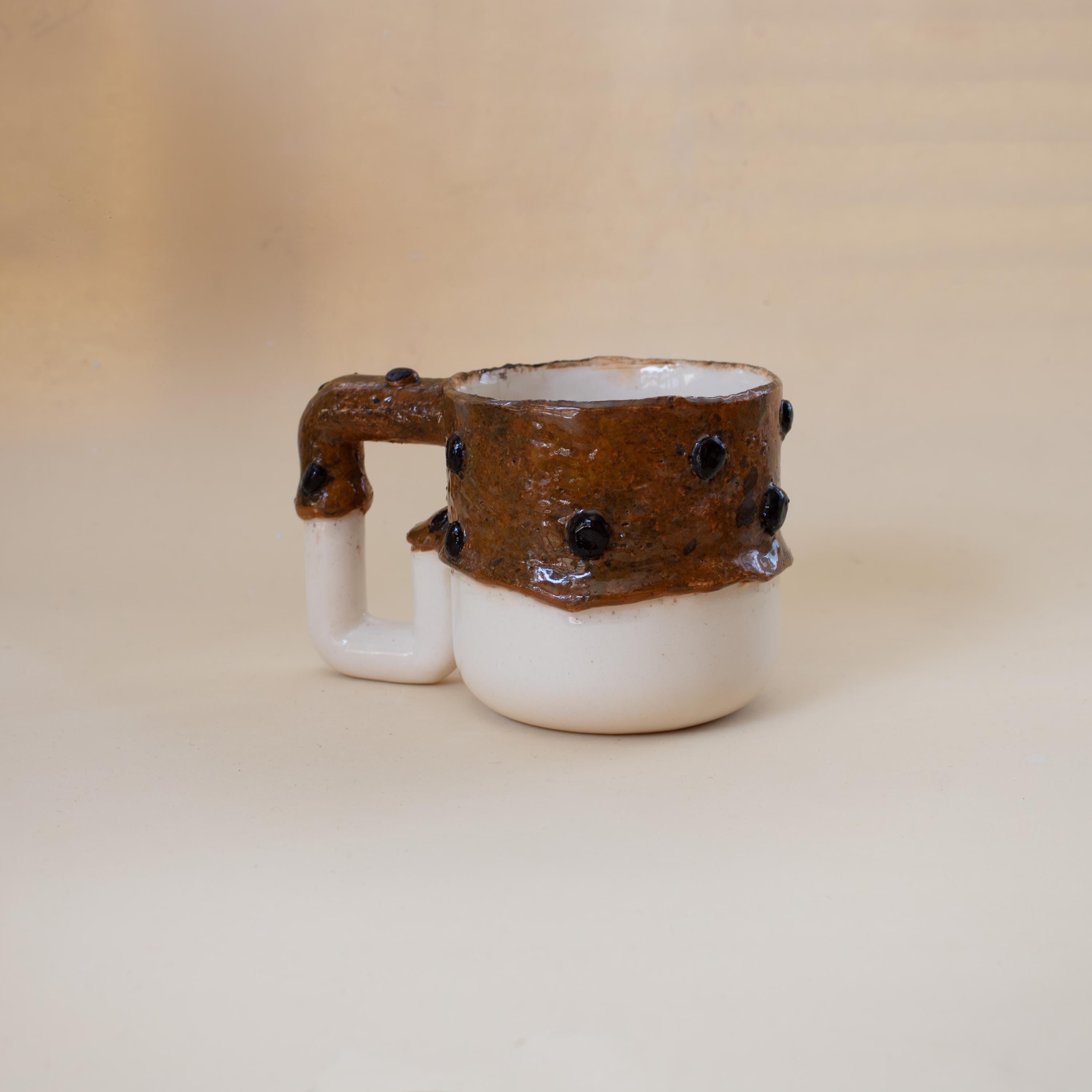 Handmade Porcelain Mug: Chocolate Cookie Texture Ceramic Cup