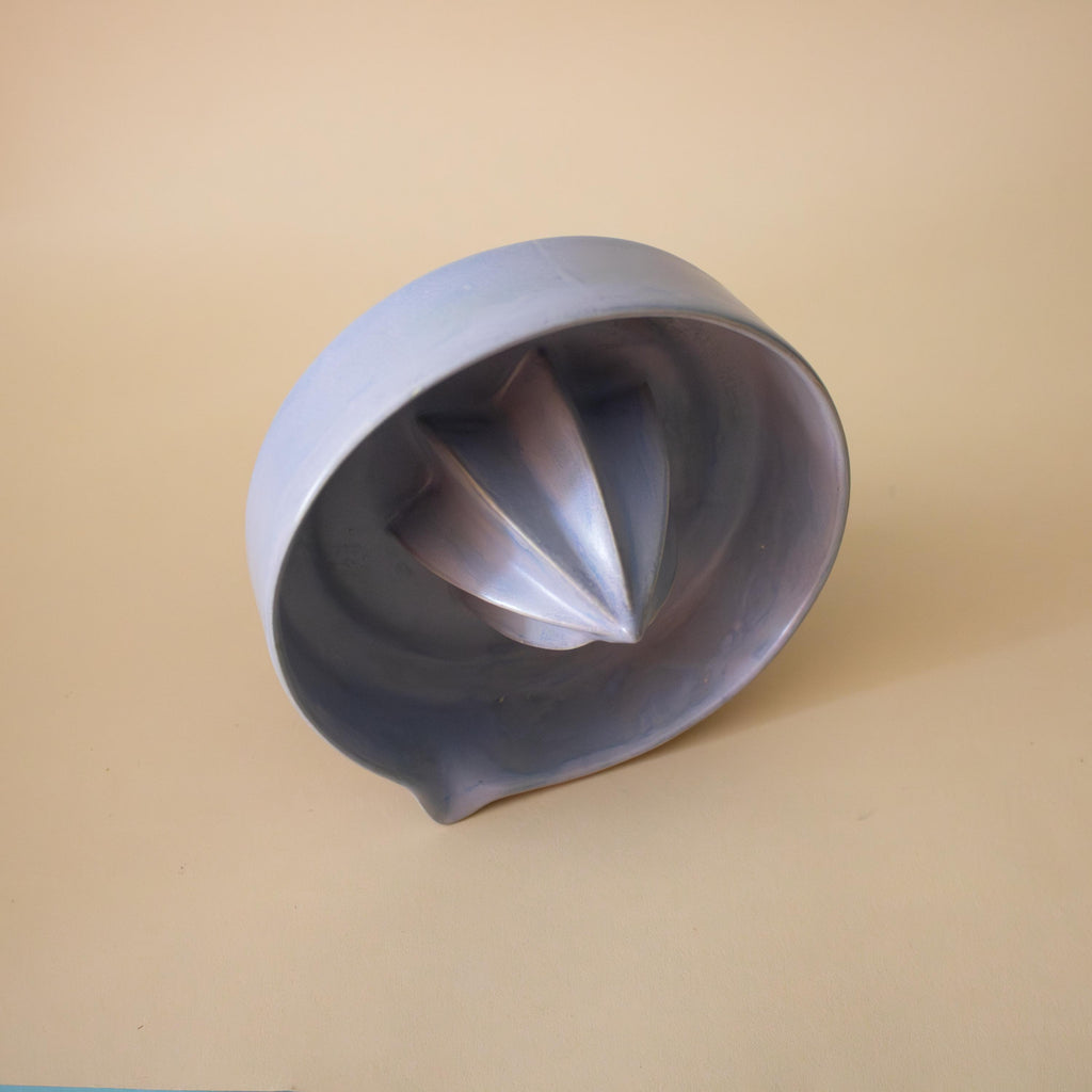 Handmade light blue Ceramic Lemon Squeezer, Artisan Pottery Citrus Juicer