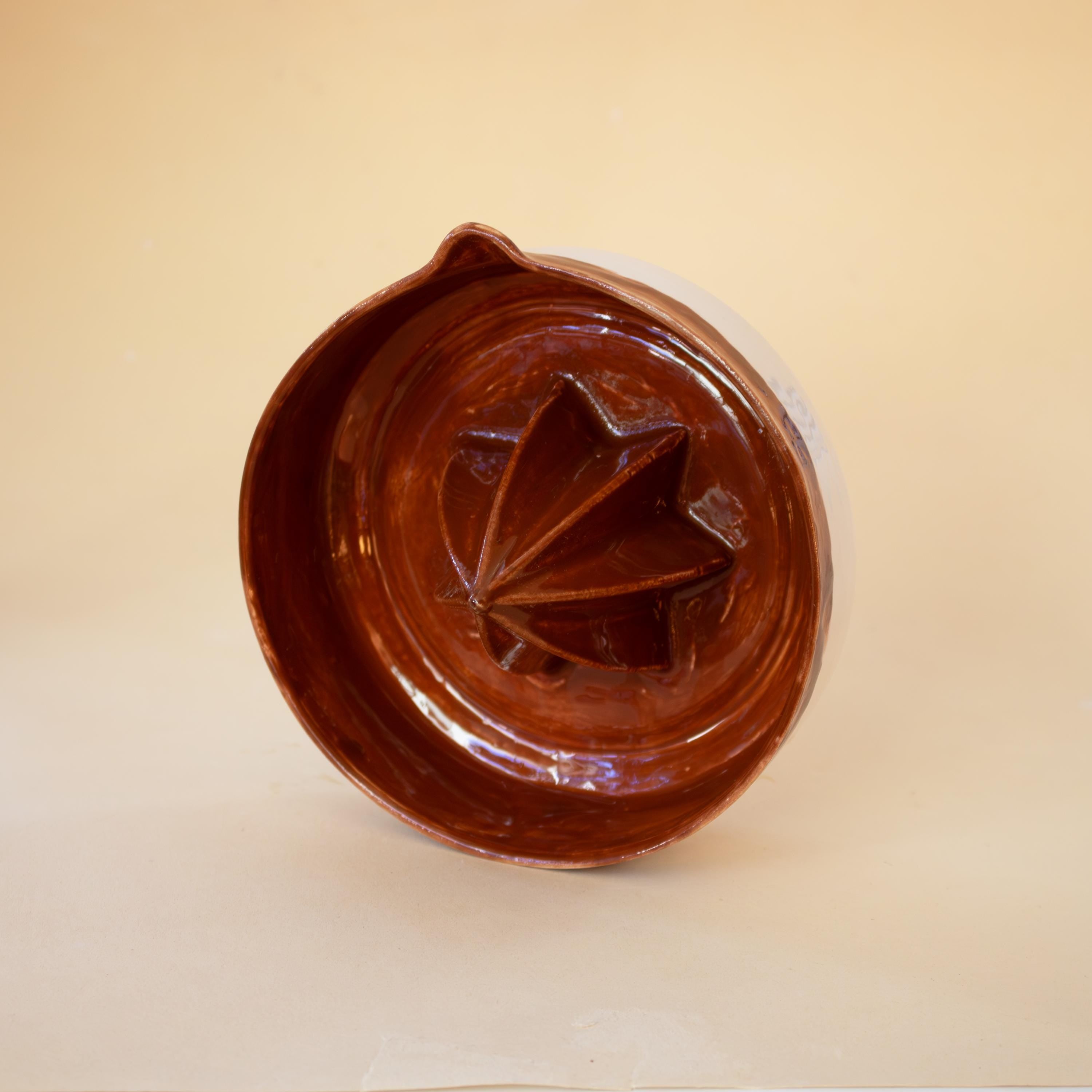 brown Porcelain Lemon Squeezer: Handmade Citrus Juicer