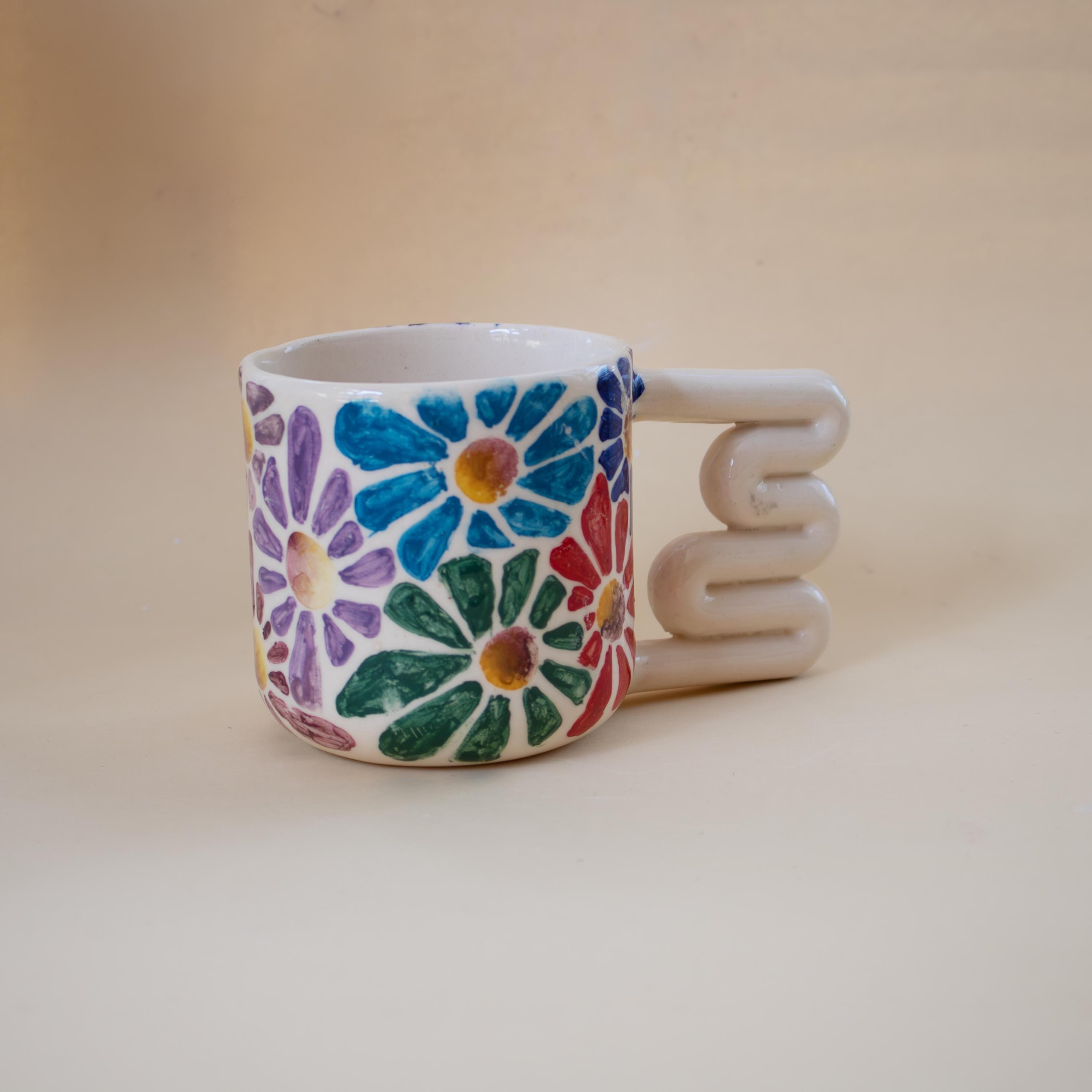 Charming Flower Mug - Handmade Ceramic Coffee Cup Gift | hand painted Mug