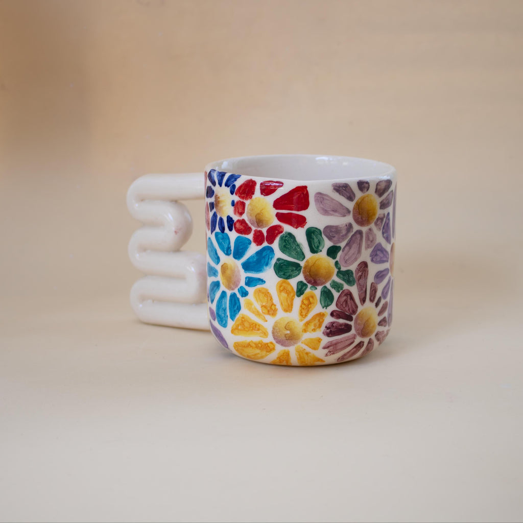 Charming Flower Mug - Handmade Ceramic Coffee Cup Gift | hand painted Mug