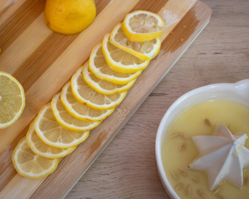 Handmade light blue Ceramic Lemon Squeezer, Artisan Pottery Citrus Juicer