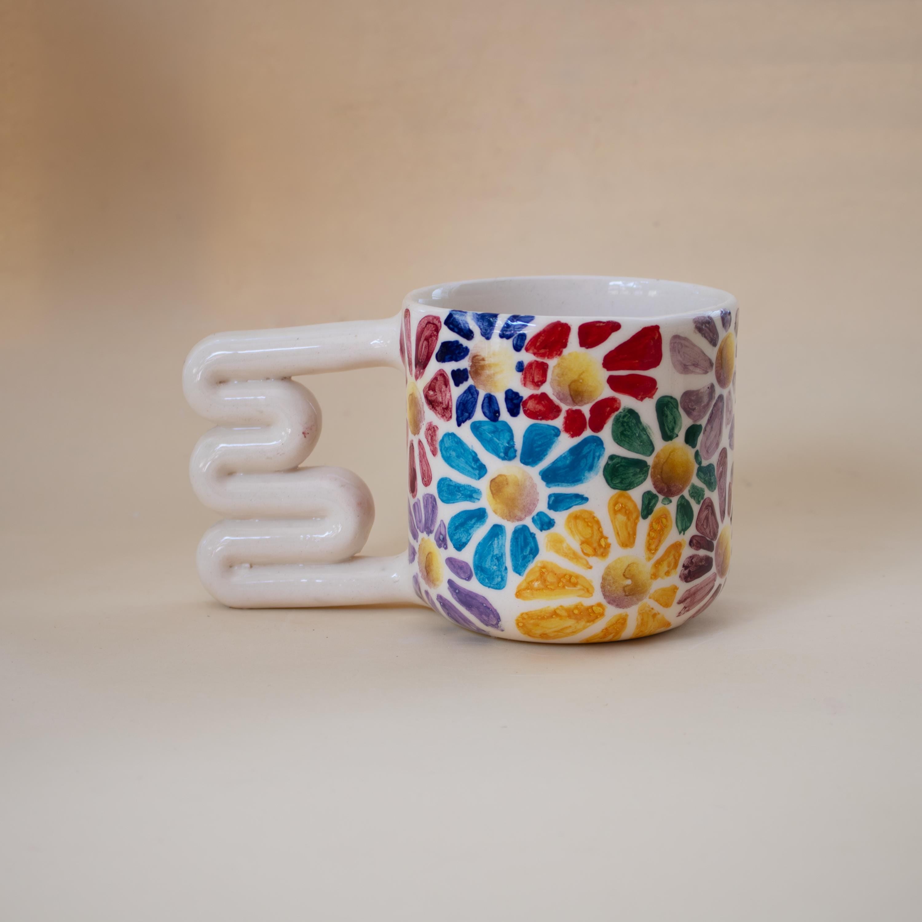 Charming Flower Mug - Handmade Ceramic Coffee Cup Gift | hand painted Mug