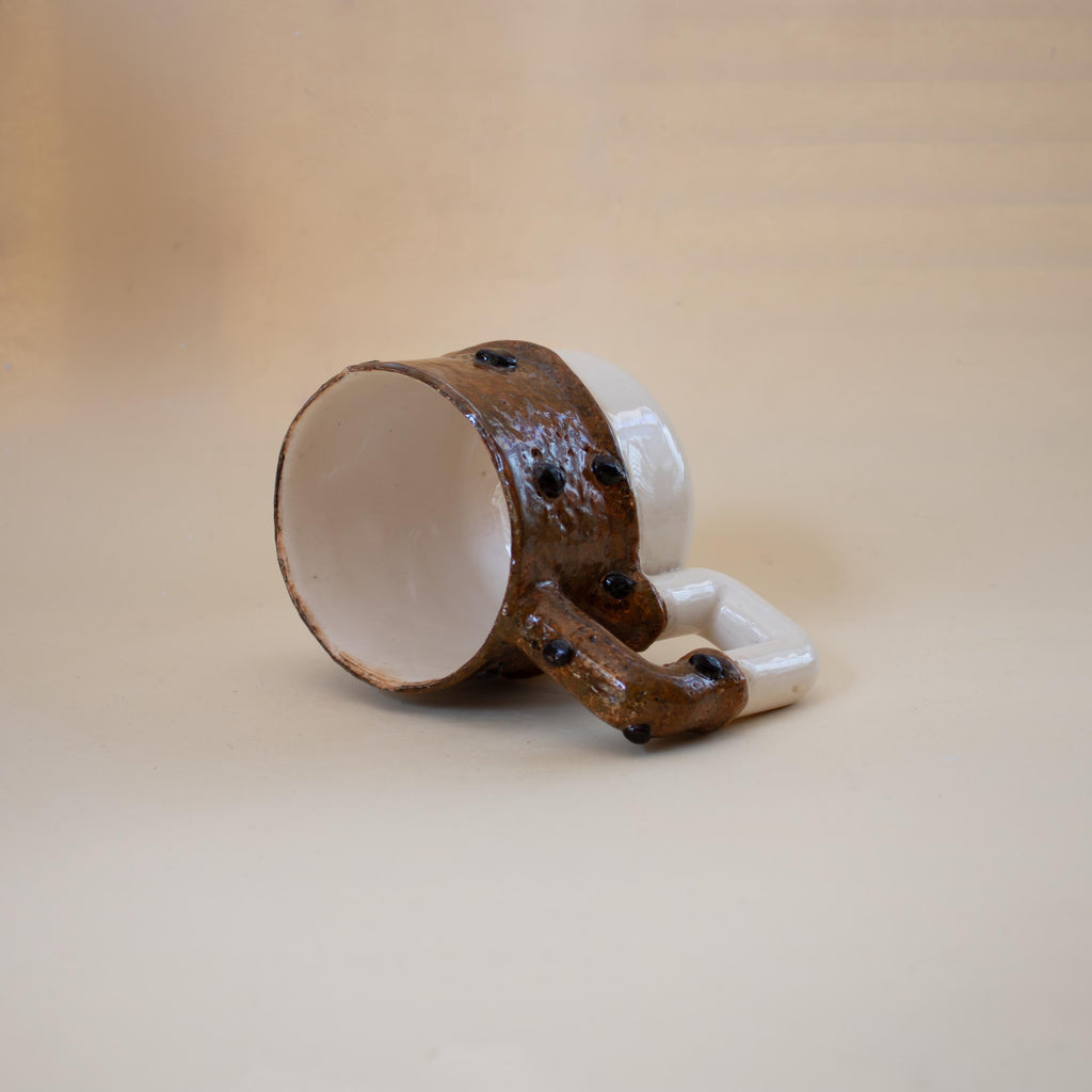 Handmade Porcelain Mug: Chocolate Cookie Texture Ceramic Cup