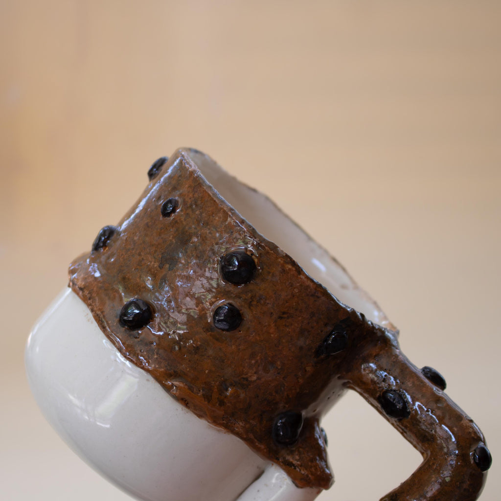 Handmade Porcelain Mug: Chocolate Cookie Texture Ceramic Cup