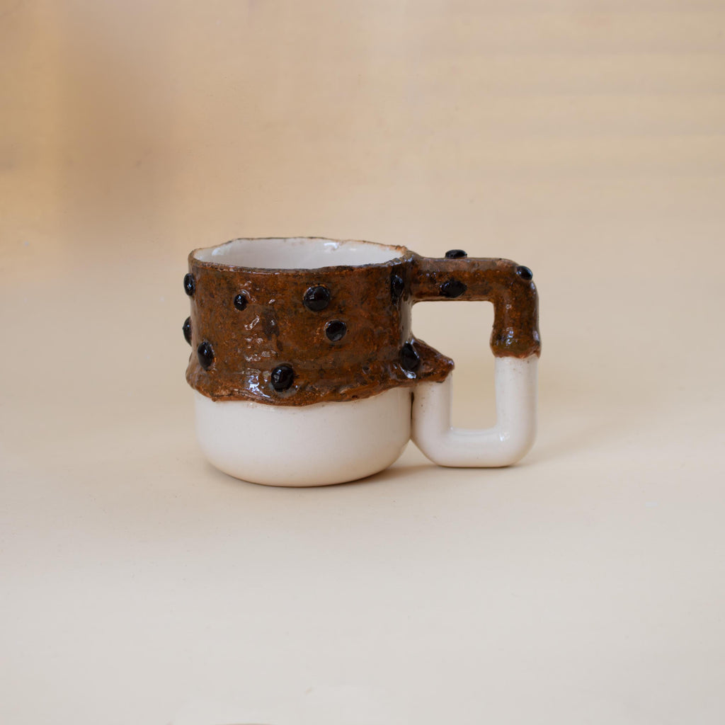 Handmade Porcelain Mug: Chocolate Cookie Texture Ceramic Cup