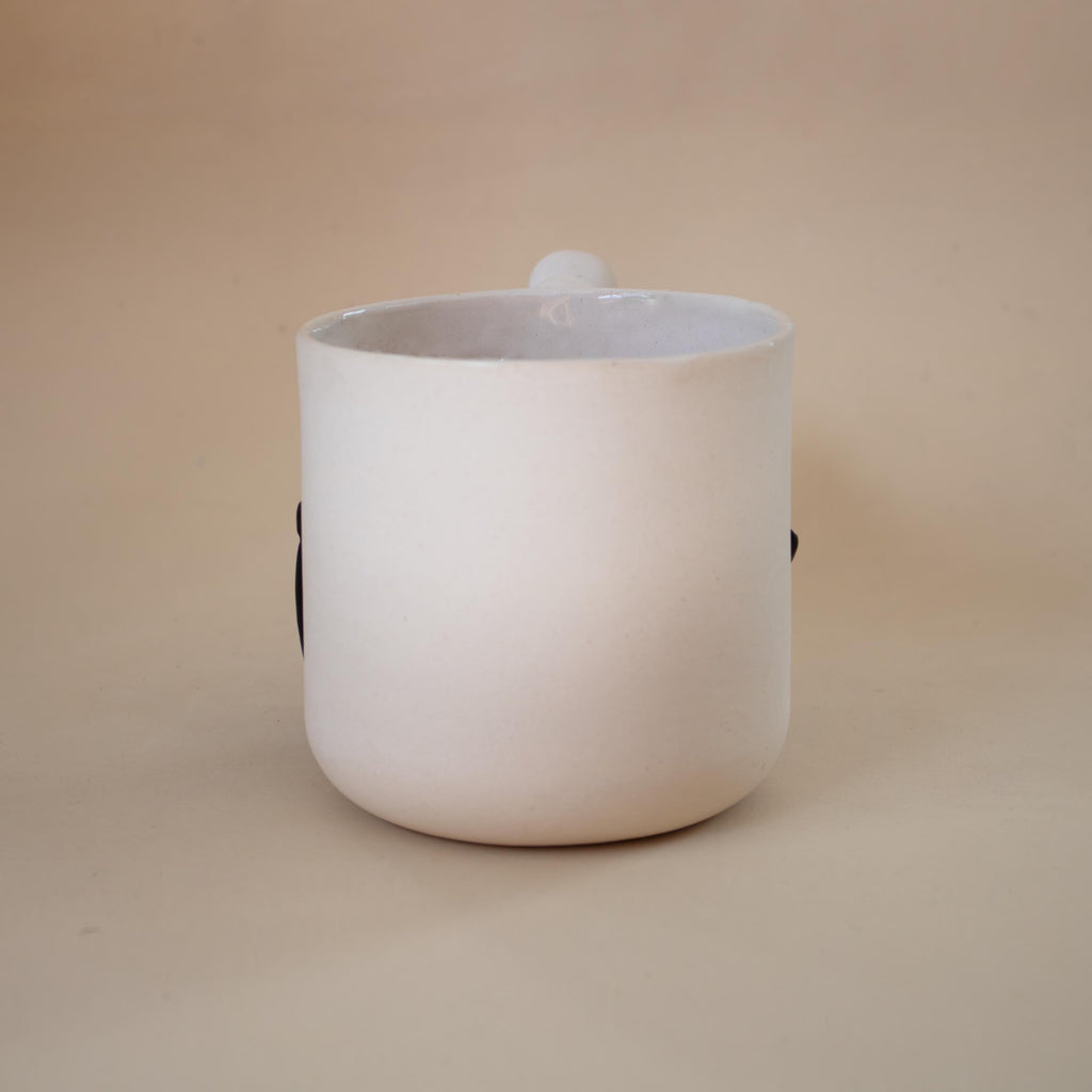 Spooky witch mug with funky handle: handmade porcelain Halloween cup