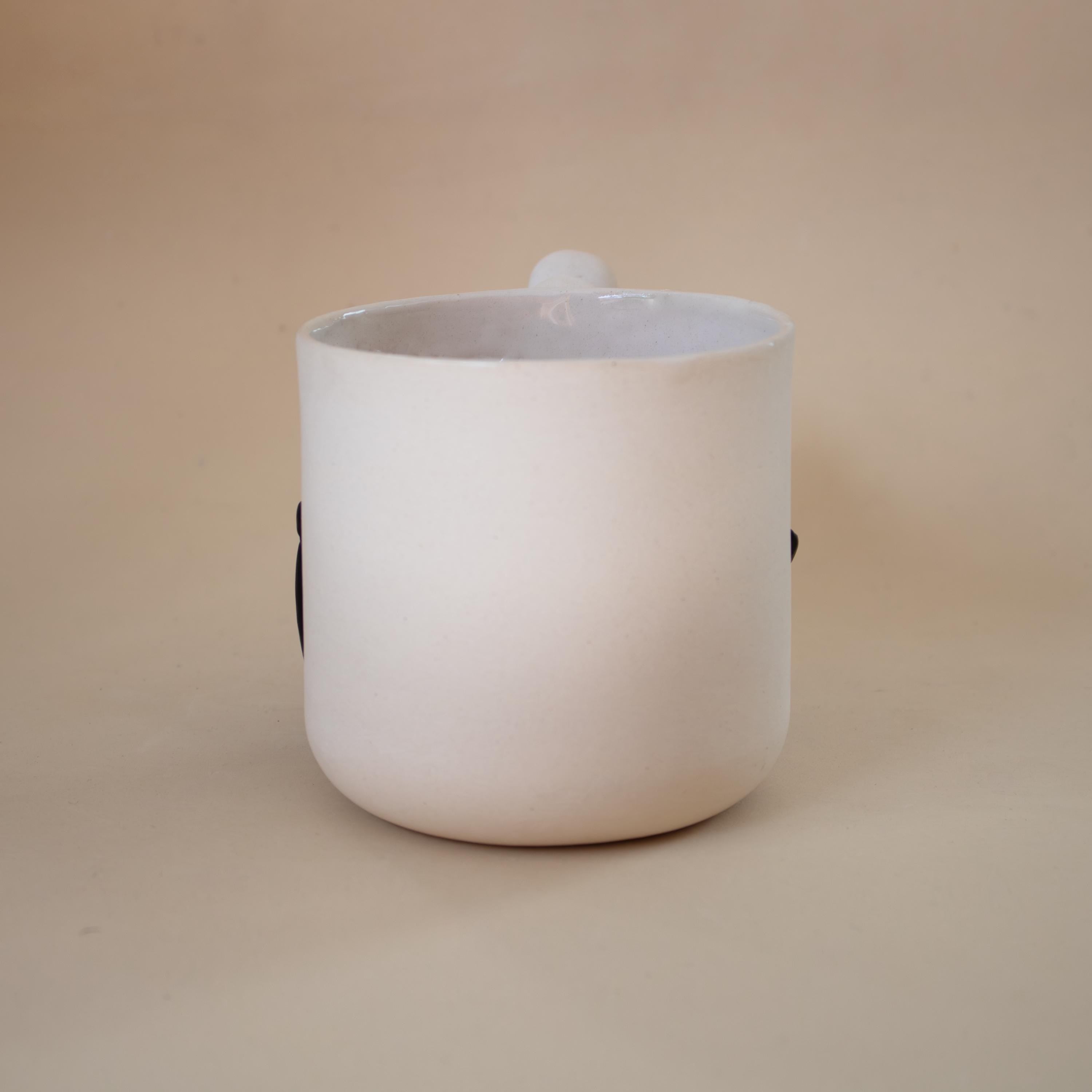 Spooky witch mug with funky handle: handmade porcelain Halloween cup