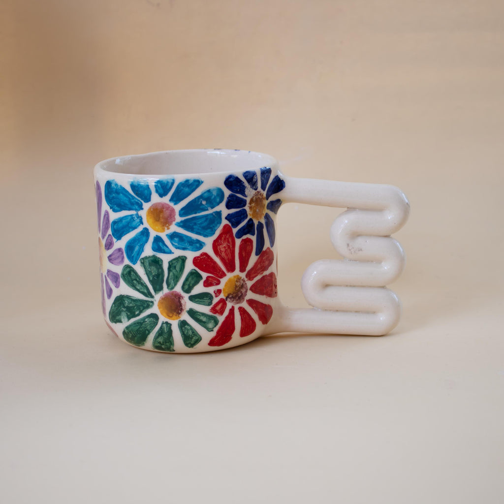 Charming Flower Mug - Handmade Ceramic Coffee Cup Gift | hand painted Mug