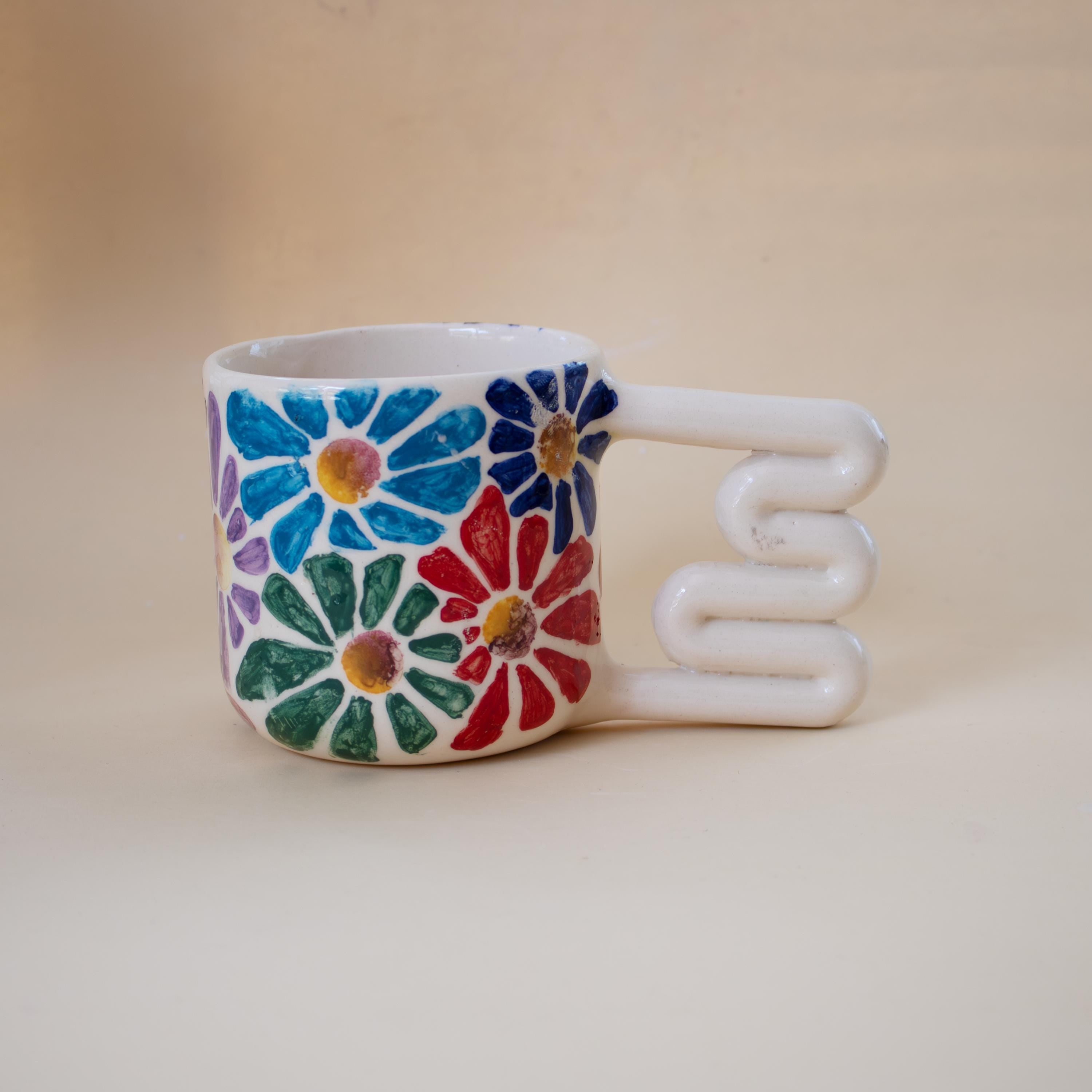 Charming Flower Mug - Handmade Ceramic Coffee Cup Gift | hand painted Mug